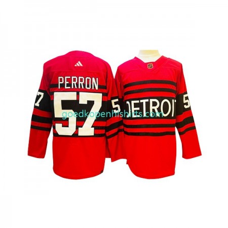 Detroit Red Wings David Perron 57 Adidas 2022-2023 Reverse Retro Rood Authentic Shirt - Mannen